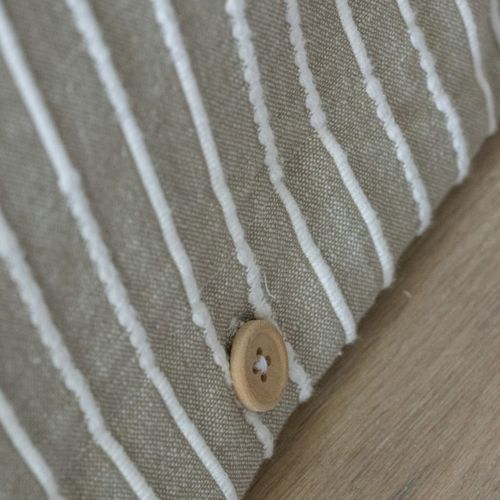 Housse De Couette 260x240cm Coton Tissage Texturé Coloris Beige Et Blanc - Timea