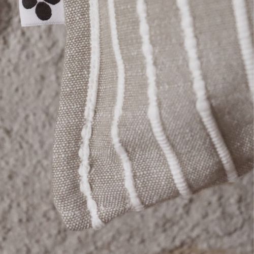 Taie D'oreiller 60x60cm Coton Tissage Texturé Coloris Beige Et Blanc - Timea