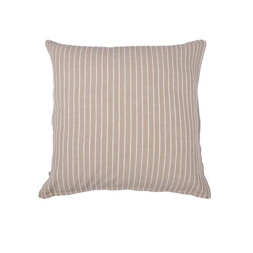 Taie D'oreiller 60x60cm Coton Tissage Texturé Coloris Beige Et Blanc - Timea