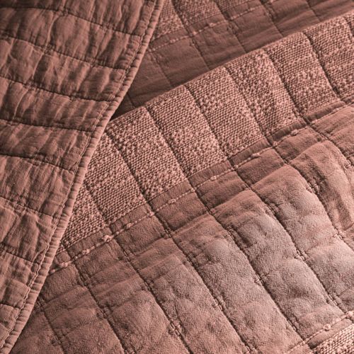 Couvre-lit 240x260cm En Coton Jacquard Coloris Terracotta - Zalya