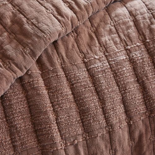 Couvre-lit 240x260cm En Coton Jacquard Coloris Terracotta - Zalya