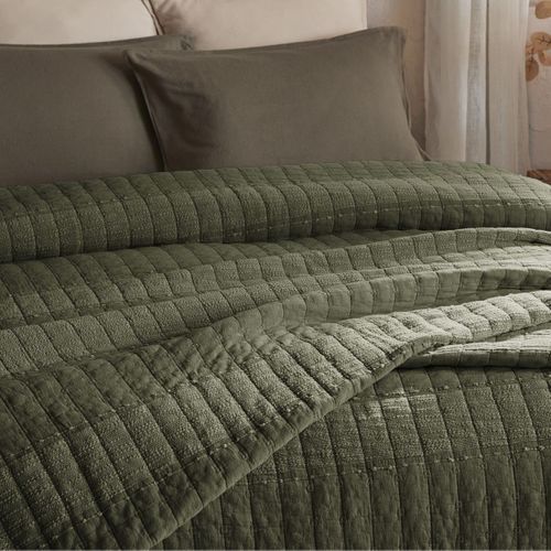 Couvre-lit 240x260cm En Coton Jacquard Coloris Romarin - Zalya