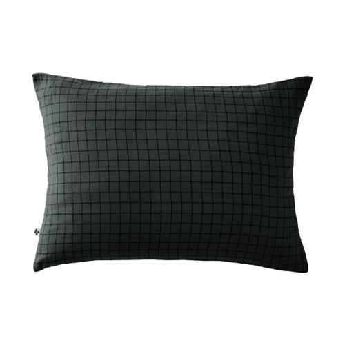 Taie D'oreiller 50x70cm Gaze De Coton Sapin à Petits Carreaux - Ourea Motif