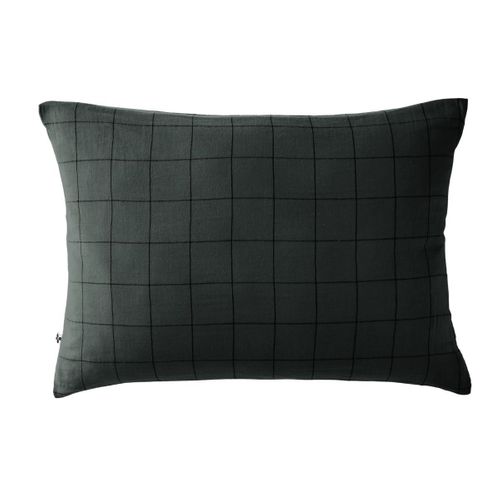Taie D'oreiller 50x70cm Gaze De Coton Sapin à Grands Carreaux - Ourea Motif