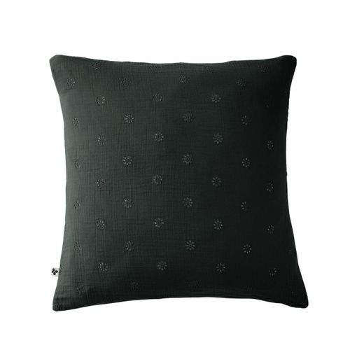 Taie D'oreiller 60x60cm Gaze De Coton Sapin à Fleurs Ajourées - Ourea Motif