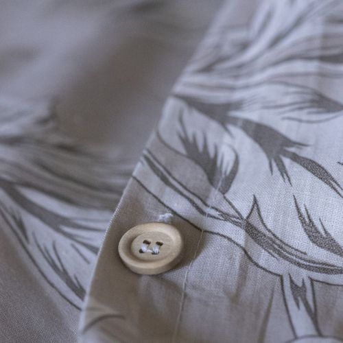 Housse De Couette 240x220cm Coton Imprimé Recto Floral Verso Rayé Beige - Cottage