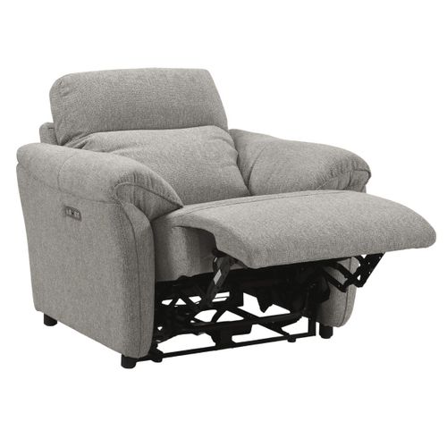 Fauteuil Relax Electrique Tissu Gris Chiné - Mazaro