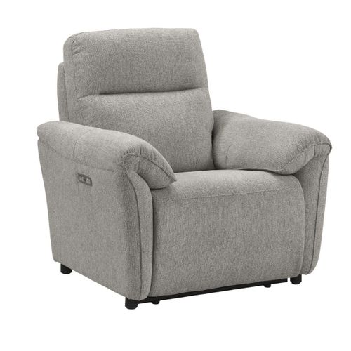 Fauteuil Relax Electrique Tissu Gris Chiné - Mazaro