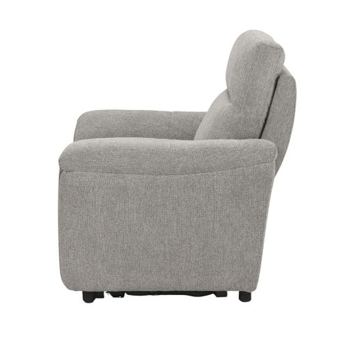 Fauteuil Relax Electrique Tissu Gris Chiné - Mazaro