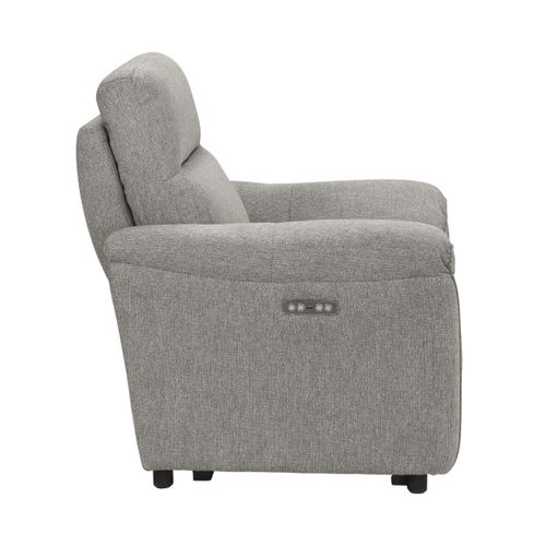 Fauteuil Relax Electrique Tissu Gris Chiné - Mazaro