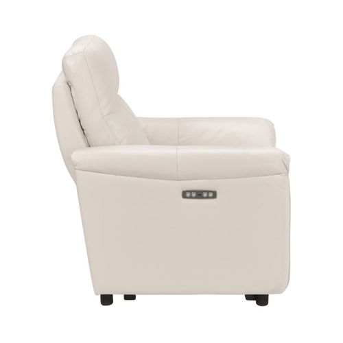 Fauteuil Relax Electrique Cuir Blanc - Mazaro