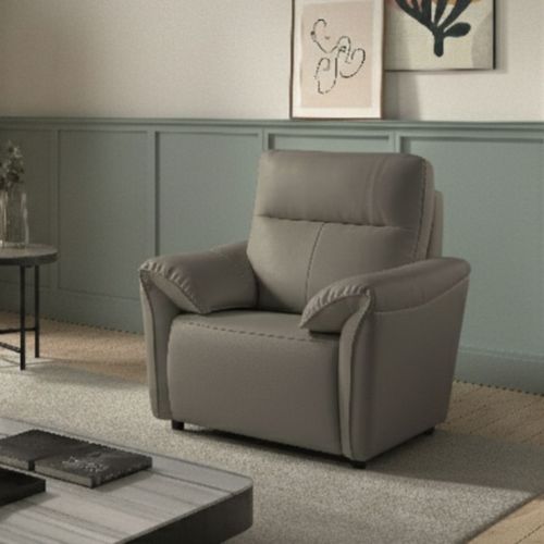 Fauteuil Relax Electrique Cuir Gris Éléphant - Mazaro