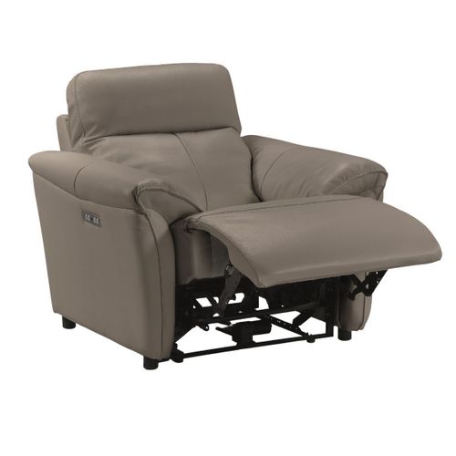 Fauteuil Relax Electrique Cuir Gris Éléphant - Mazaro