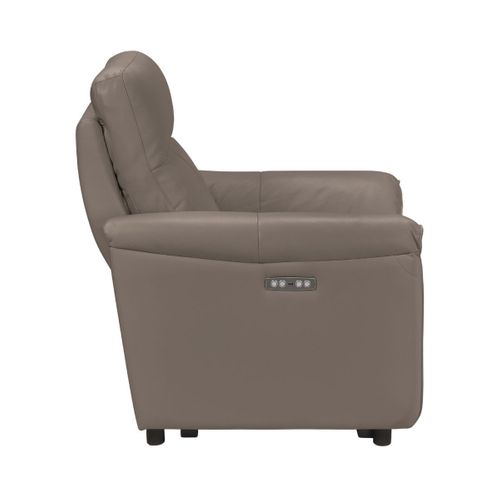 Fauteuil Relax Electrique Cuir Gris Éléphant - Mazaro