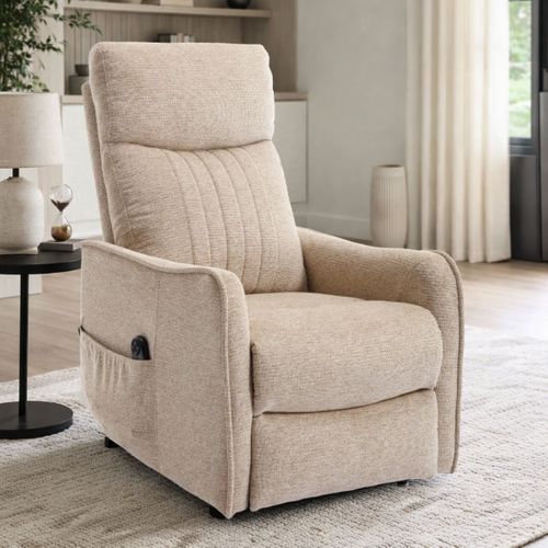 Fauteuil Relax Releveur Tissu Polyester Beige Orangé Chiné - Betta