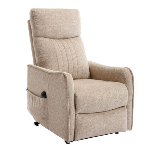 Fauteuil Relax Releveur Tissu Polyester Beige Orangé Chiné - Betta
