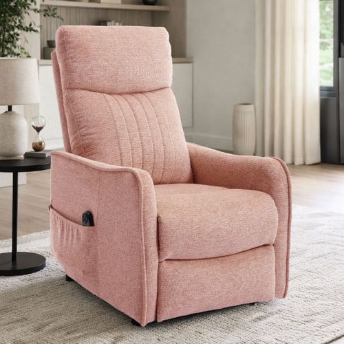 Fauteuil Relax Releveur Tissu Polyester Rouge Clair Chiné - Betta