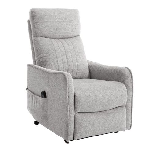Fauteuil Relax Releveur Tissu Polyester Gris Clair Chiné - Betta