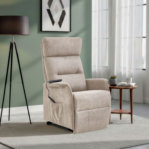 Fauteuil Relax Releveur Tissu Polyester Chiné Beige - Salvador