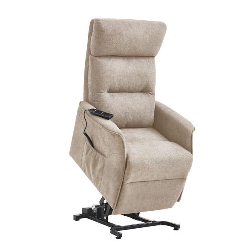 Fauteuil Relax Releveur Tissu Polyester Chiné Beige - Salvador