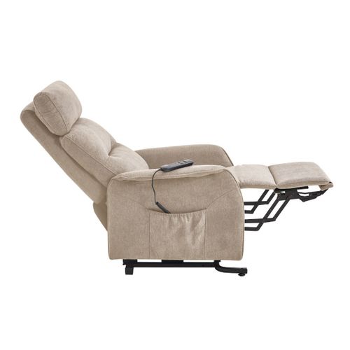 Fauteuil Relax Releveur Tissu Polyester Chiné Beige - Salvador