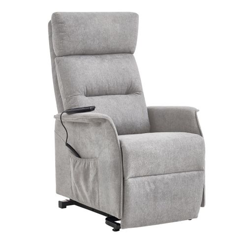 Fauteuil Relax Releveur Tissu Polyester Chiné Gris Clair - Salvador