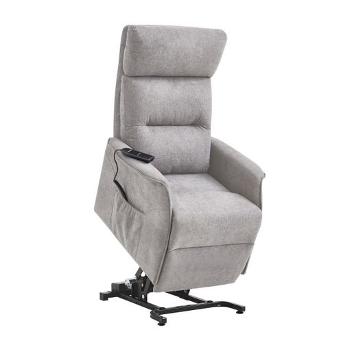 Fauteuil Relax Releveur Tissu Polyester Chiné Gris Clair - Salvador