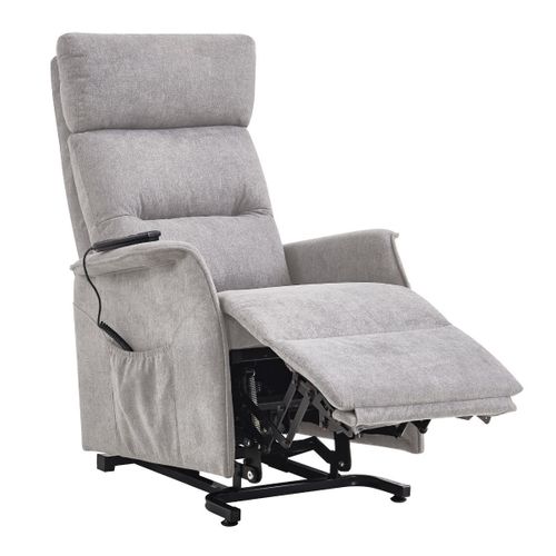 Fauteuil Relax Releveur Tissu Polyester Chiné Gris Clair - Salvador
