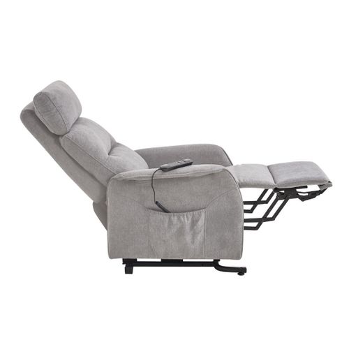 Fauteuil Relax Releveur Tissu Polyester Chiné Gris Clair - Salvador