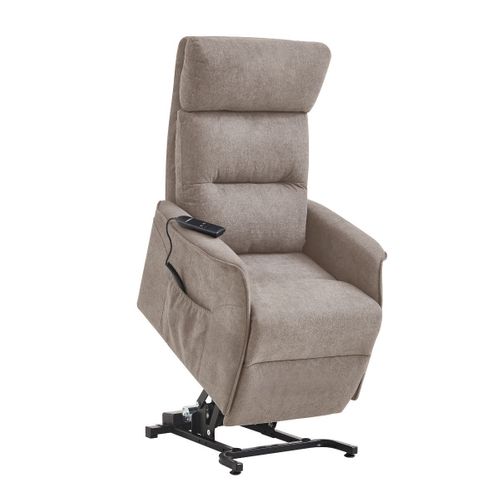 Fauteuil Relax Releveur Tissu Polyester Chiné Taupe - Salvador