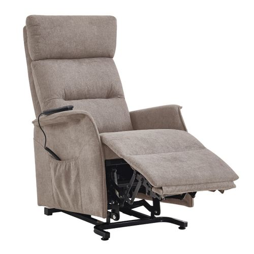 Fauteuil Relax Releveur Tissu Polyester Chiné Taupe - Salvador
