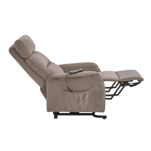 Fauteuil Relax Releveur Tissu Polyester Chiné Taupe - Salvador