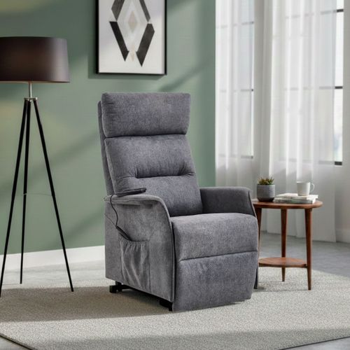 Fauteuil Relax Releveur Tissu Polyester Chiné Gris - Salvador