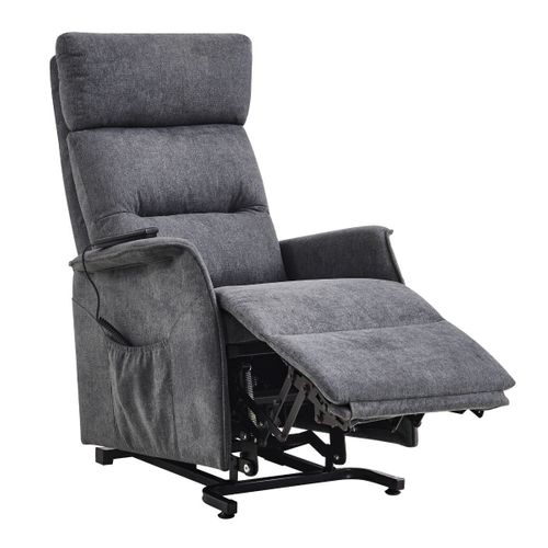 Fauteuil Relax Releveur Tissu Polyester Chiné Gris - Salvador