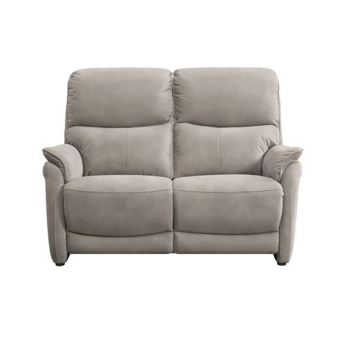 Canapé 2 Places Fixe Tissu Polyester Imitation Peau Gris Clair - Sultan