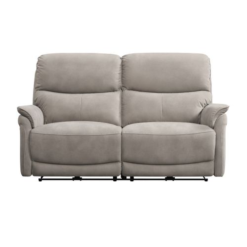 Canapé 2,5 Places Relax Électrique Tissu Polyester Imitation Peau Gris Clair - Sultan