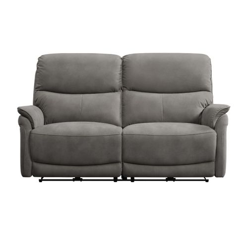 Canapé 2,5 Places Relax Électrique Tissu Polyester Imitation Peau Gris Foncé - Sultan