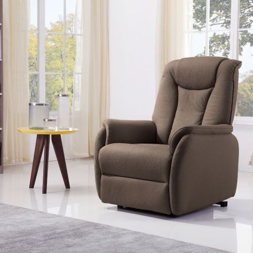 Fauteuil Relax Releveur Tissu Polyester Imitation Cuir Brun - Paname