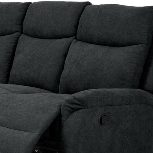 Canapé Relax Manuel 3 Places Tissu Polyester Microfibre Gris Foncé - Eskil