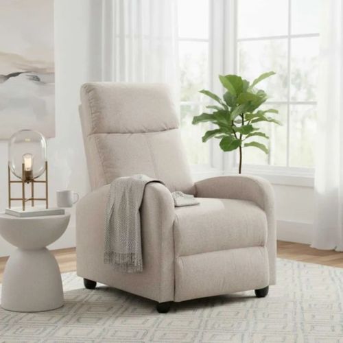 Fauteuil Relax Pushback Tissu Gris Taupe - Camberra