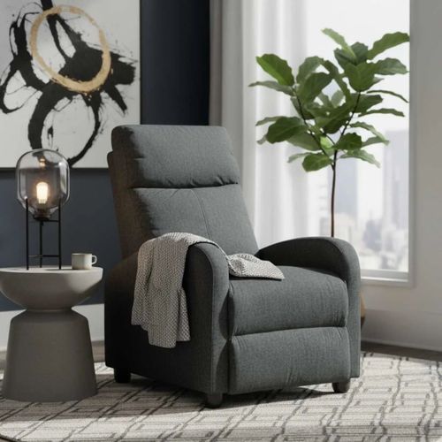 Fauteuil Relax Pushback Tissu Gris Foncé - Camberra