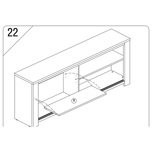 Buffet 2 Portes Coulissantes Couleur Chêne Grisé - Wilfried