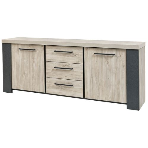 Buffet 2 Portes 3 Tiroirs Imitation Bois - Heracles