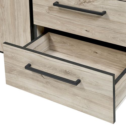 Buffet 2 Portes 3 Tiroirs Imitation Bois - Heracles