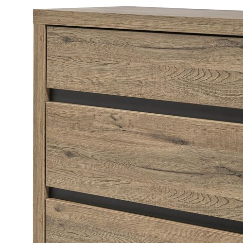 Commode 2 Tiroirs Trompe-l'oeil Aspect Bois - Irisa