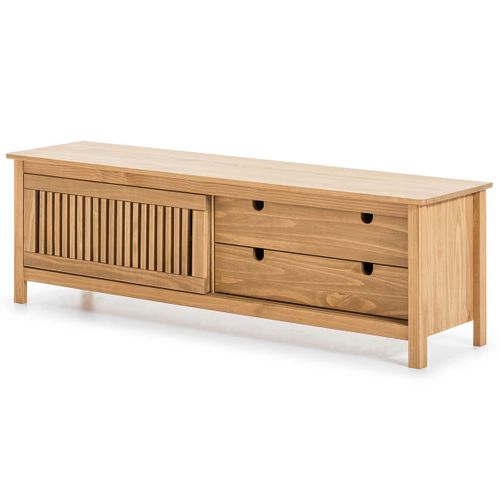 Meuble TV 1 Porte Coul. 2 Tiroirs Bois Ciré - Malia