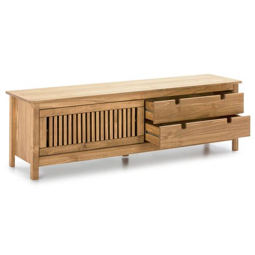 Meuble TV 1 Porte Coul. 2 Tiroirs Bois Ciré - Malia