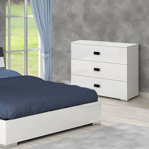 Commode 3 Tiroirs Laquée Blanche - Cadiry