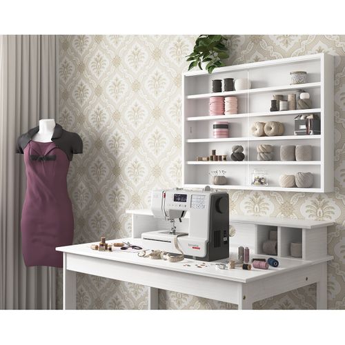 Pack Bureau En Bois + Vitrine Murale Blanche - Griselda