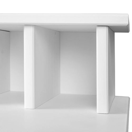 Pack Bureau En Bois + Vitrine Murale Blanche - Griselda
